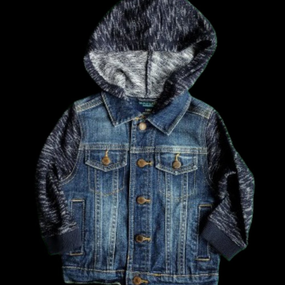 Boys NEW 18M OshKosh Kids  Unisex Denim Jacket Hoodie